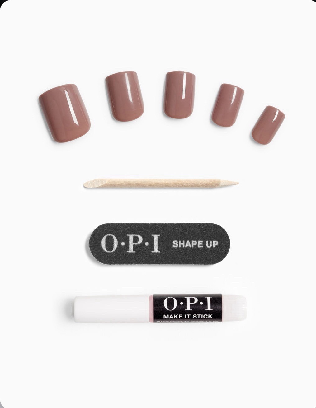 OPI On Point Press-On Nail Kit Tickle My France-y Burgundy Mauve Reusable Vegan
