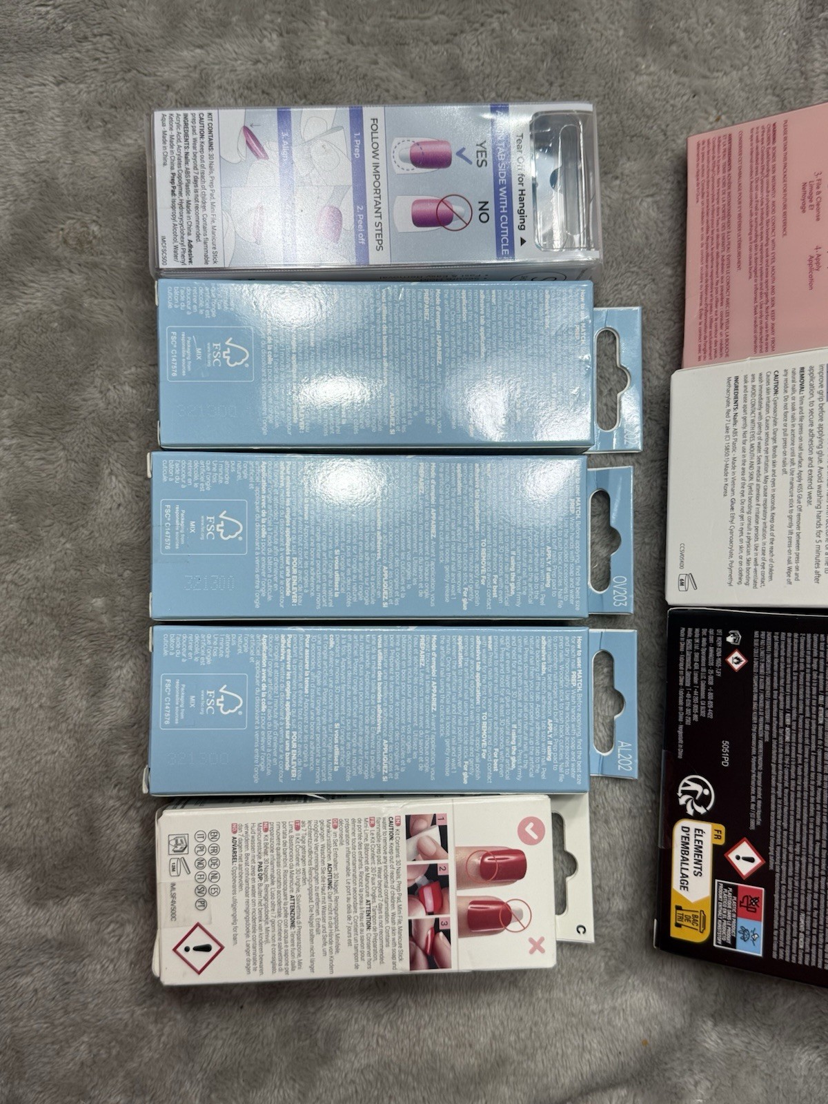 Set 8 Press On Nails Glamnetic imPRESS Color Core FX OPI Sally Henson Lot