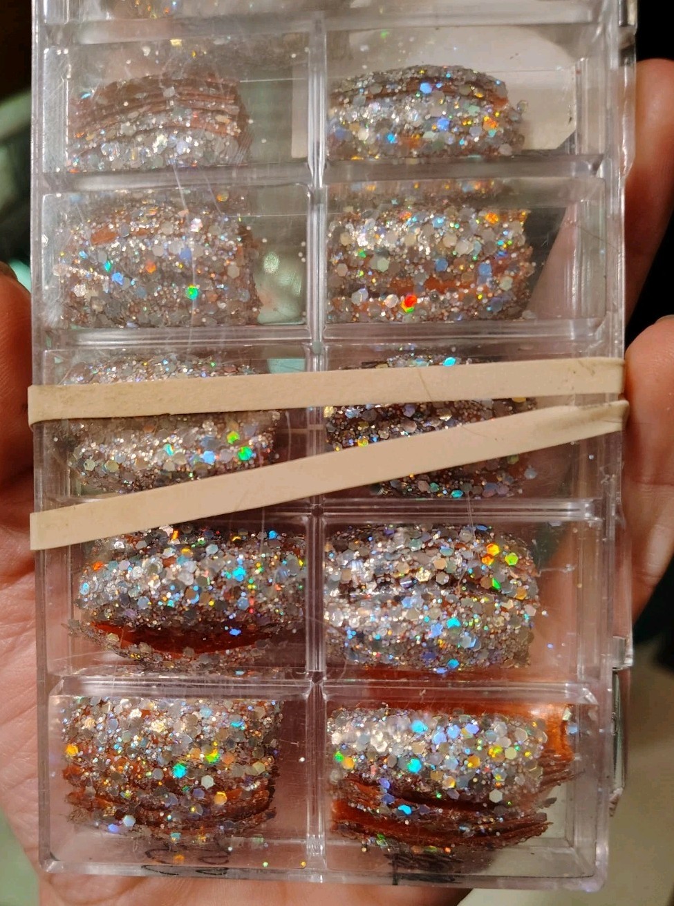 2X Tip Jar FAKE NAIL TIPS Super Glitter Curve DESIGNER FASHION RASTA 420 BUNDLE