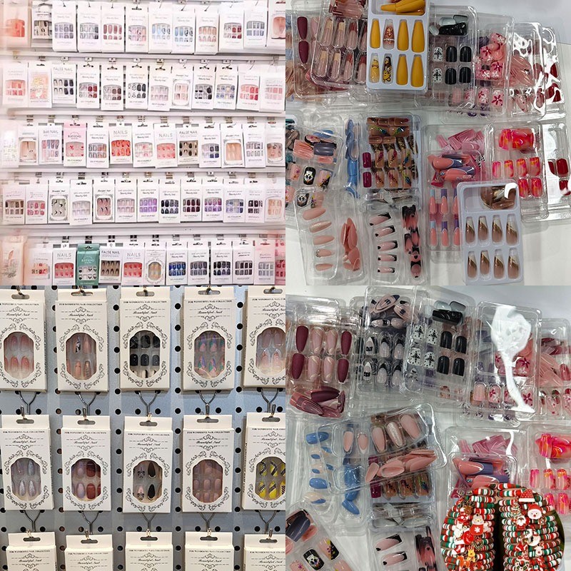 240 Pieces/10 Packs Mixed Color Random Combination Medium, Sparkling Nail Art