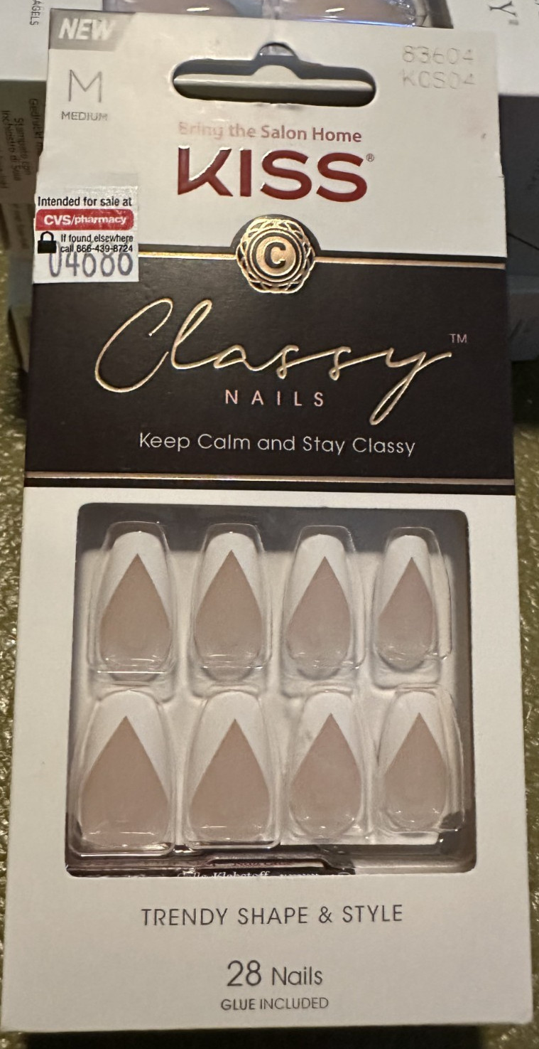 Kiss Nails Glue Medium White French Trendy Classy