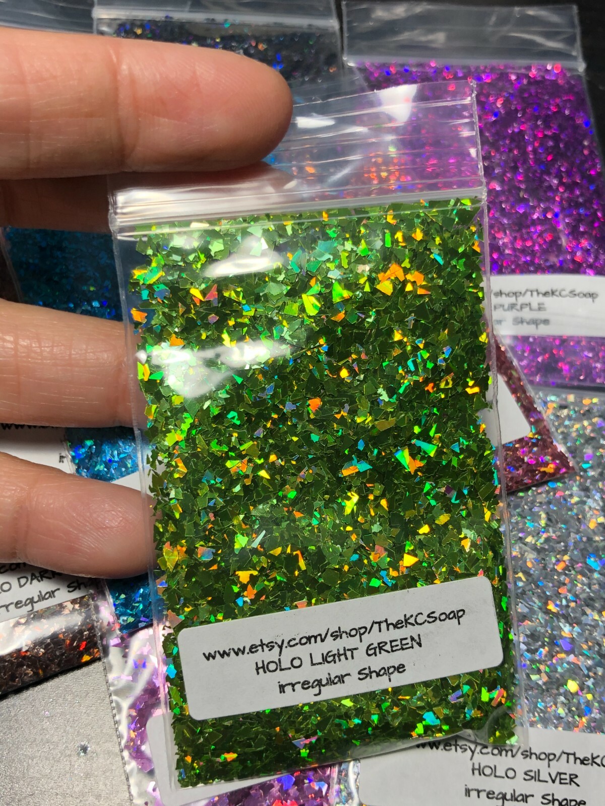 Holographic IRREGULAR SMALL Mylar Sheet Random Cut Size Flakes for nail decorati