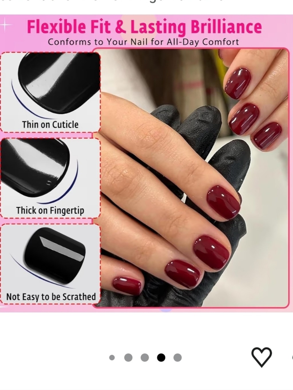 Wine Red Press On Nails