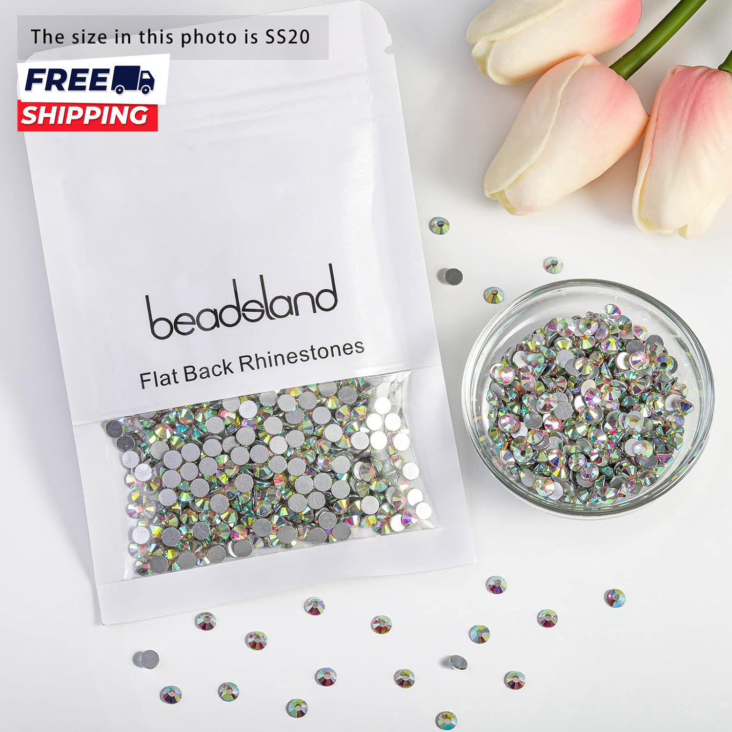 1440Pcs Flat Back Crystal Rhinestones round Gems for Nail Art and Craft Glue Fix
