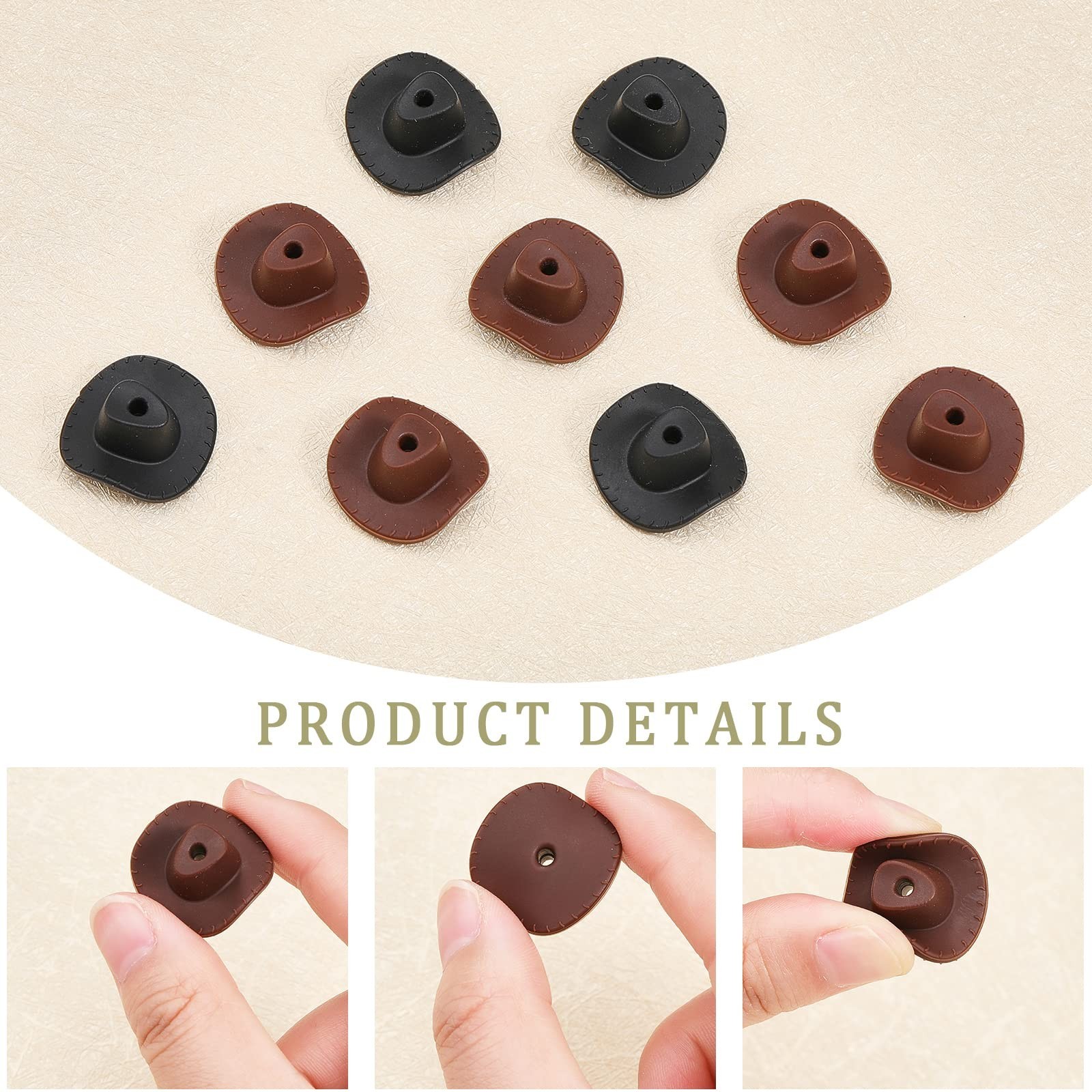 CHGCRAFT 16Pcs 2Colors Hat Silicone Beads Silicone Loose Spacer Beads Charms …