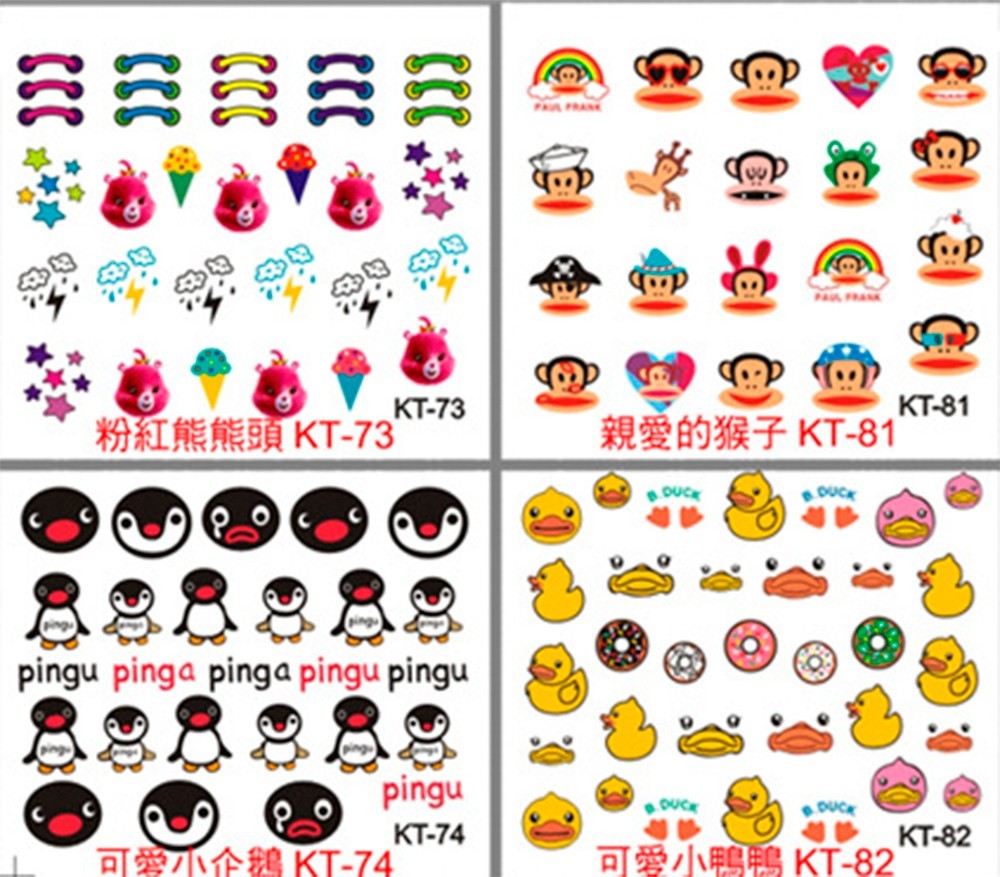 LOT 805PCS Nail Art Stickers Waterproof Cartoons Kids Minions Animal Halloween