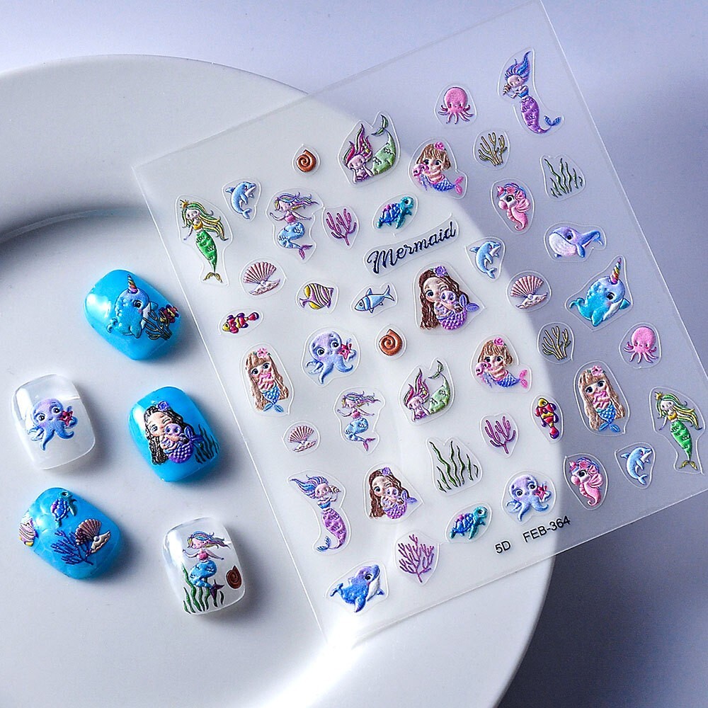 Dog Cat Animal Kitty Print Nail Stickers Decals Decoration Waterproof DIY NH27