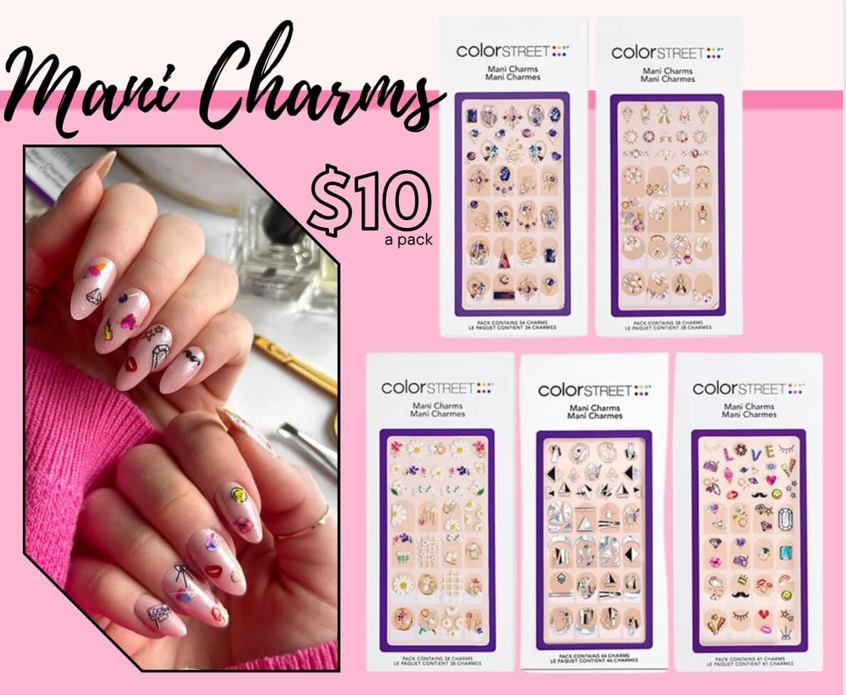 Color Street Mani Charms Nail Art Stickers ~ Pkg Never Opened, Various Designs