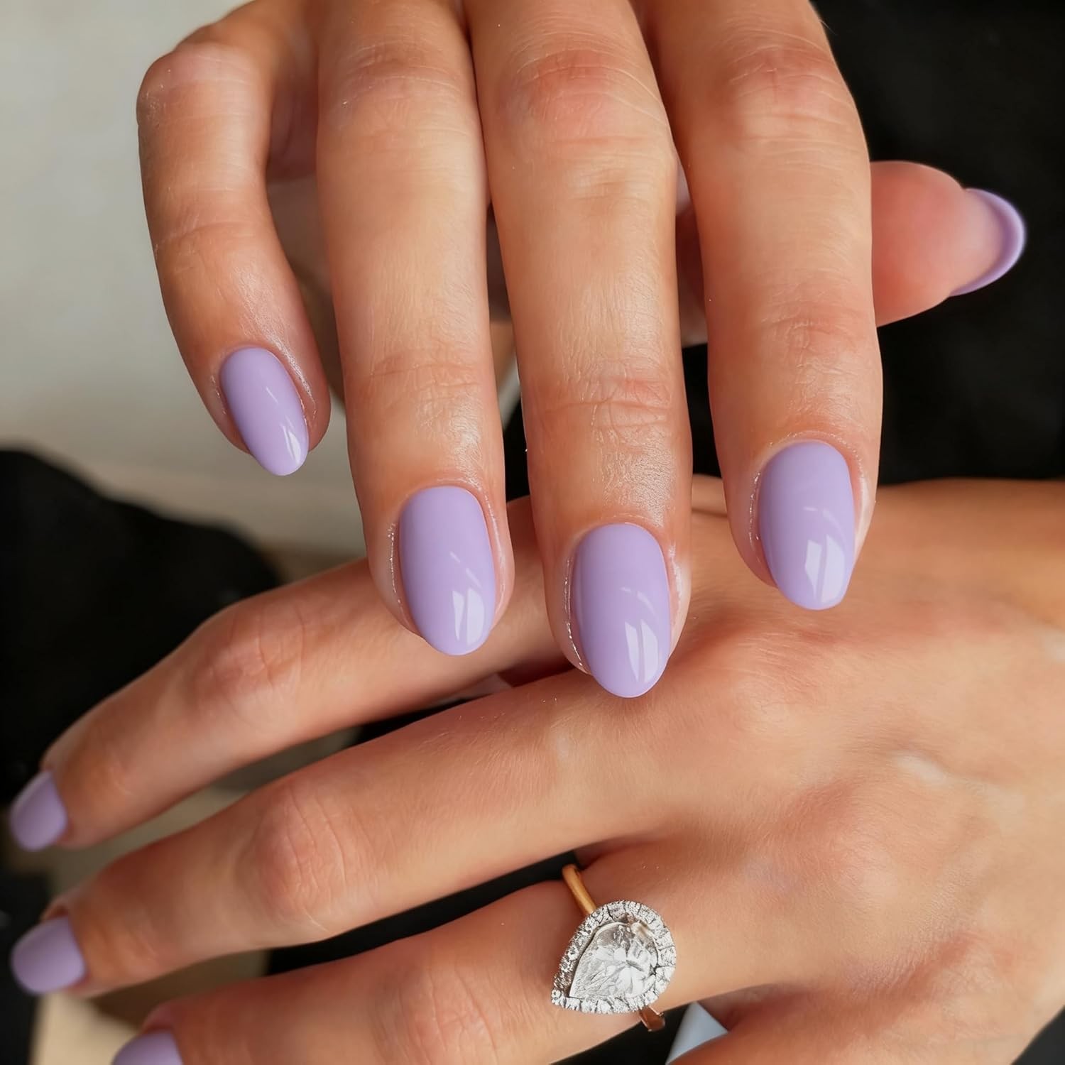 KQueenest Dusty Pink Press On Nails Short Oval, Acrylic Fake Nails for Women