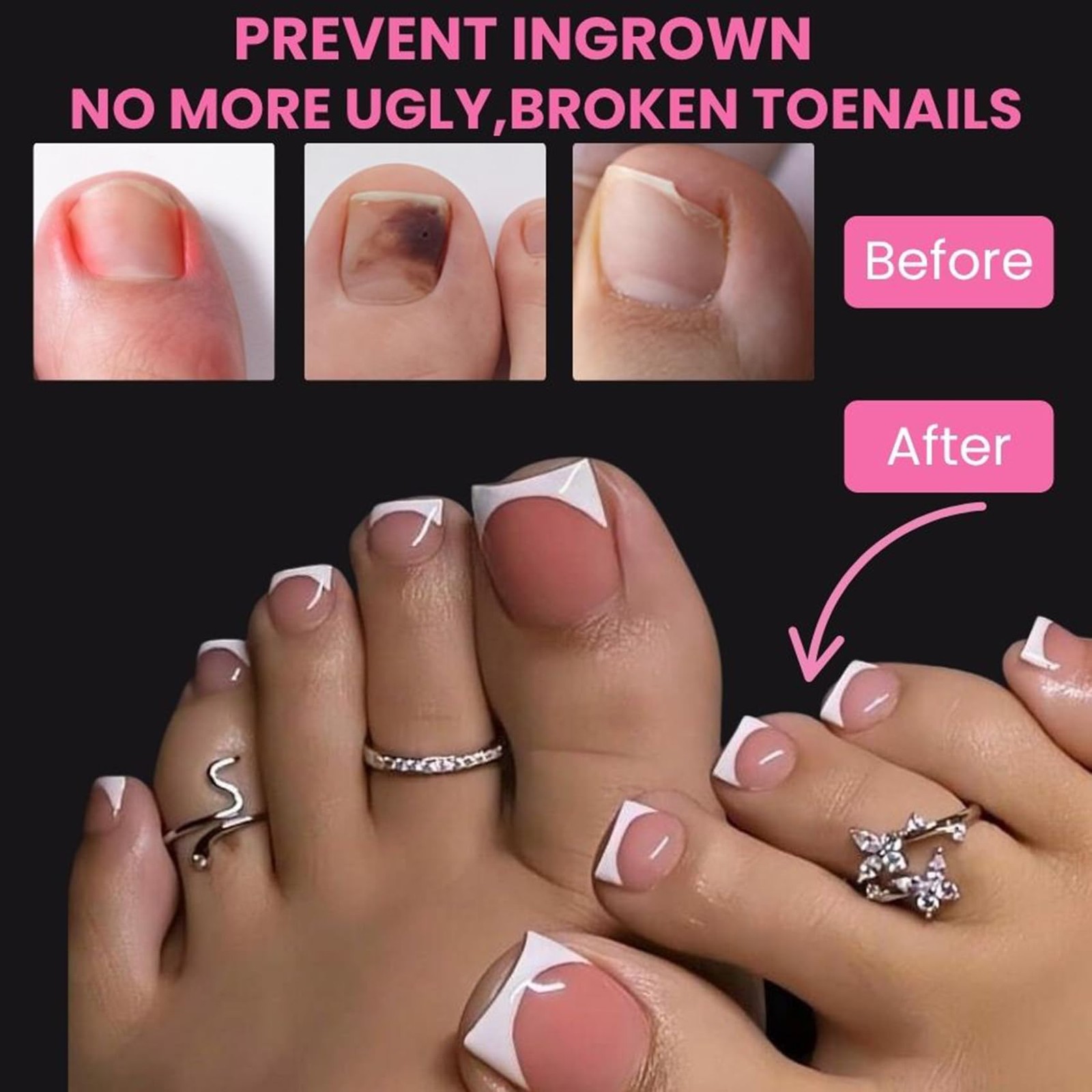 300Pcs Square Toe Nail Tips with Glue,SINOKAME 15 Sizes Wider Long Fake Toenails