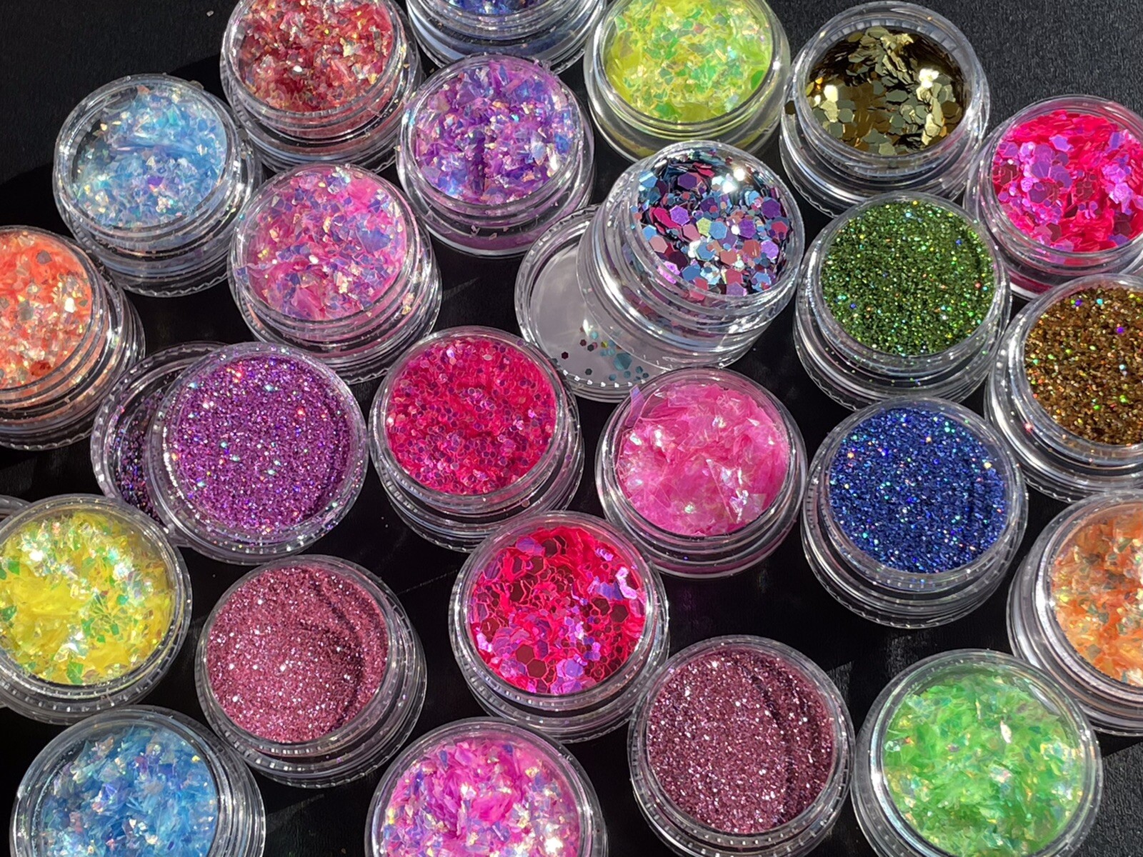 Glitter Bundle Fine Glitter Iridescent Nail Flakes 6pcs Stacks Nail Craft MUA