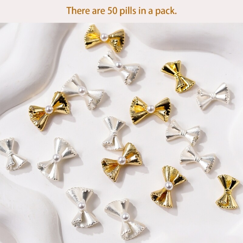 50x Bowknot French Bow Nails Art Nails Art Decorations