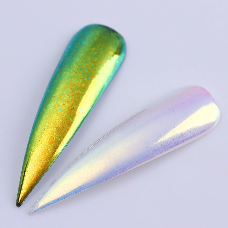 AURORA CHAMELEON FLAKES NAIL POWDER AB Unicorn MIRROR Effect RAINBOW Nails (AF5)