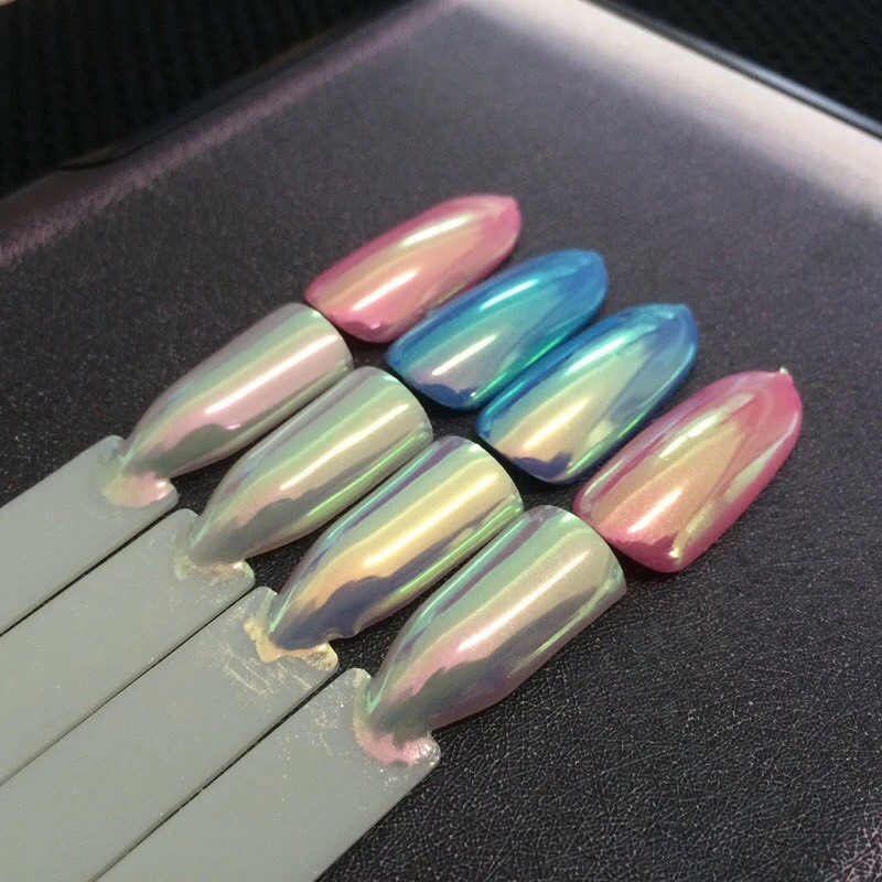 AURORA UNICORN CHROME POWDER Nail AB NEON MIRROR Effect RAINBOW Crystal (Opal 1)