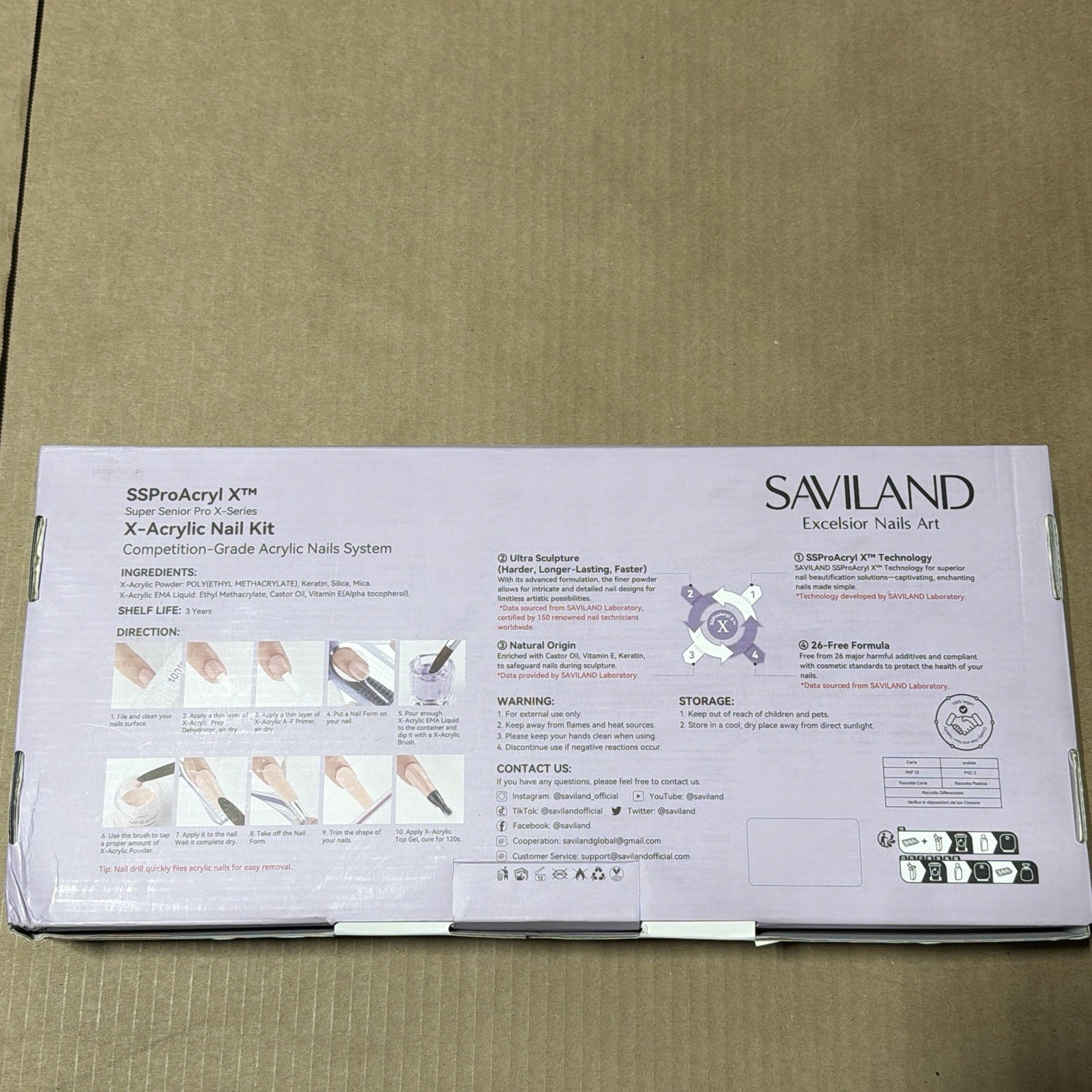 Saviland SSProAcryl X Acrylic Nail Kit Salon Pro System X-Acrylic Nail Set New