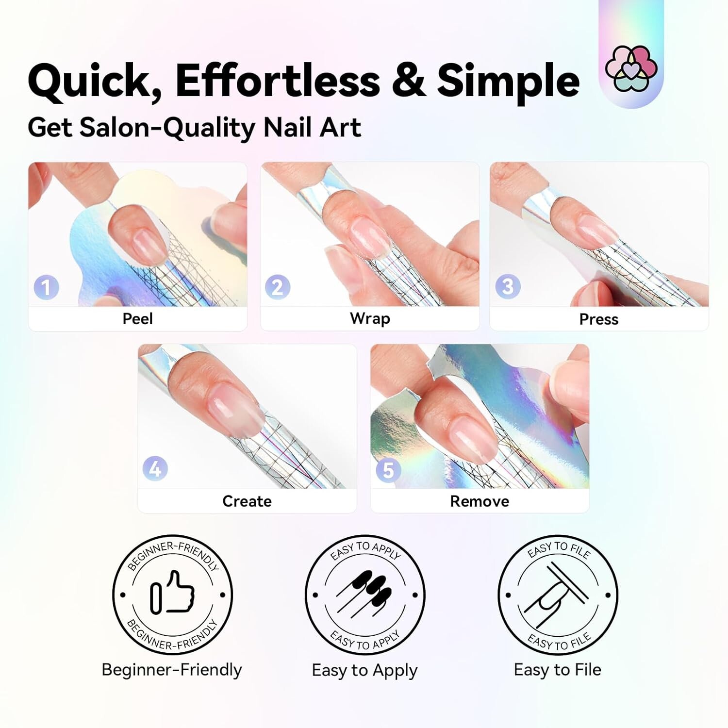 Saviland Long Length Nail Forms: 100Pcs Professional Poly Gel Nails Forms Strudy