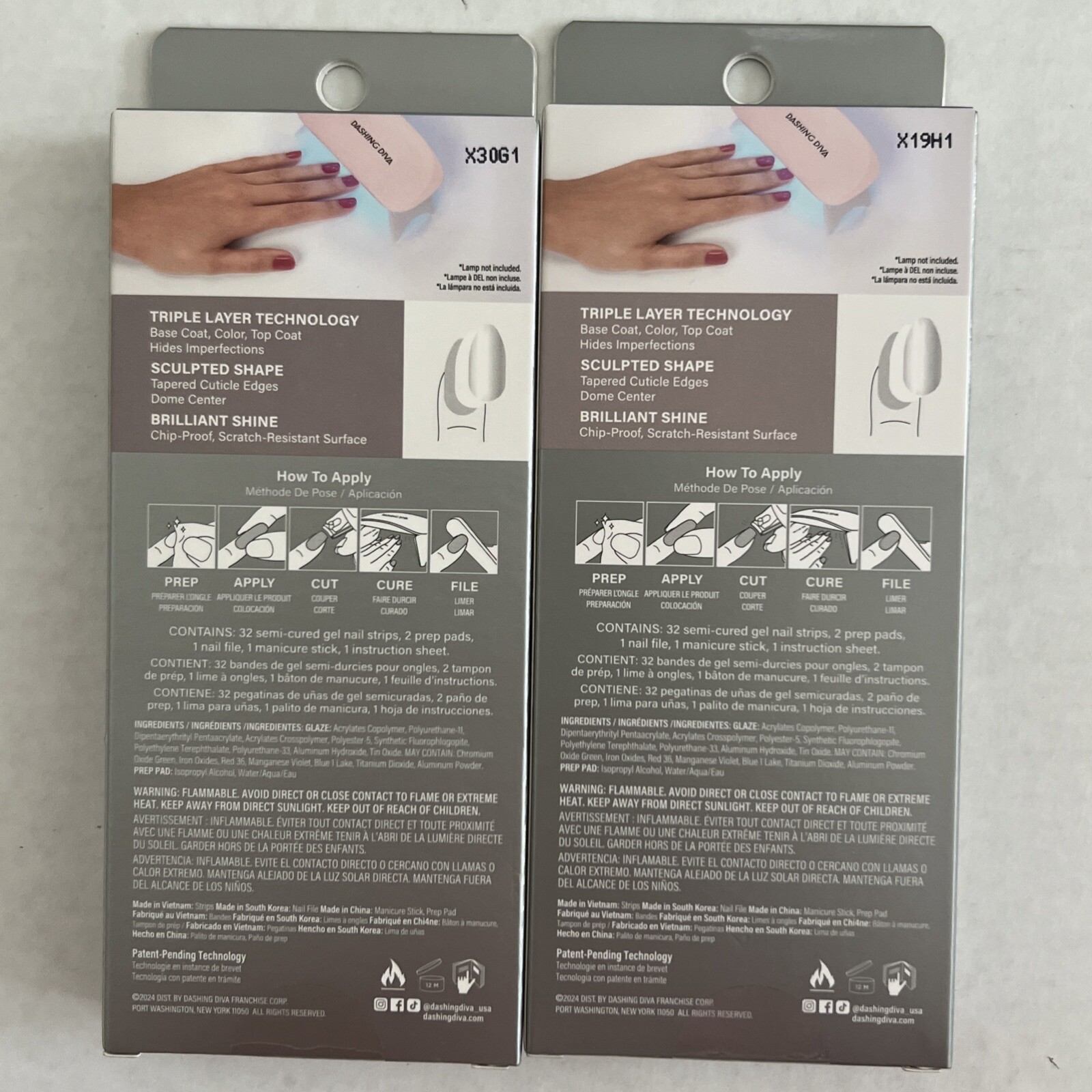 Lot Of 2 Dashing Diva Semi Cured Gel Each Box 32 Nails