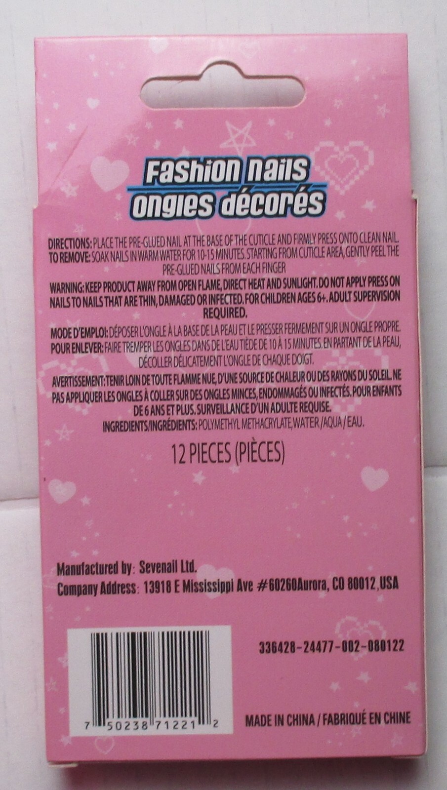 New Kid’s Sevenail 12 Pieces Fashion Nails