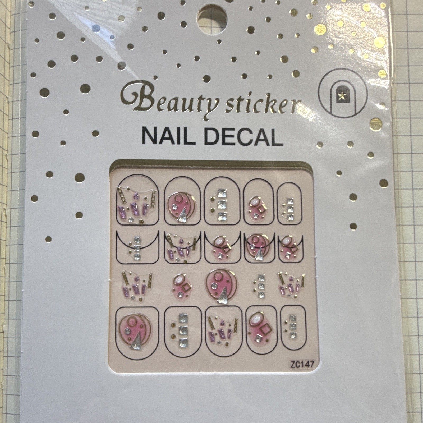 3D rhinestone self-adhesive bow nail art sticker sheet mixed shapes 1sheet