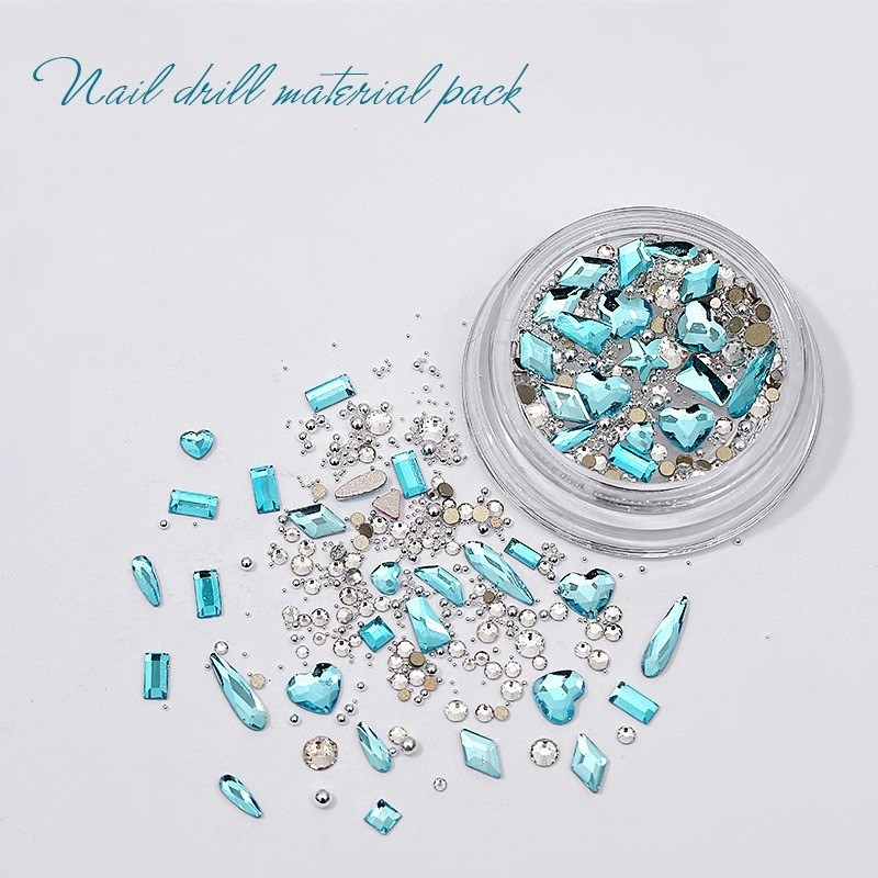 Mini Colorful Rhinestones Nail Art Charm, Multi Shape Flat Back Nail Gem