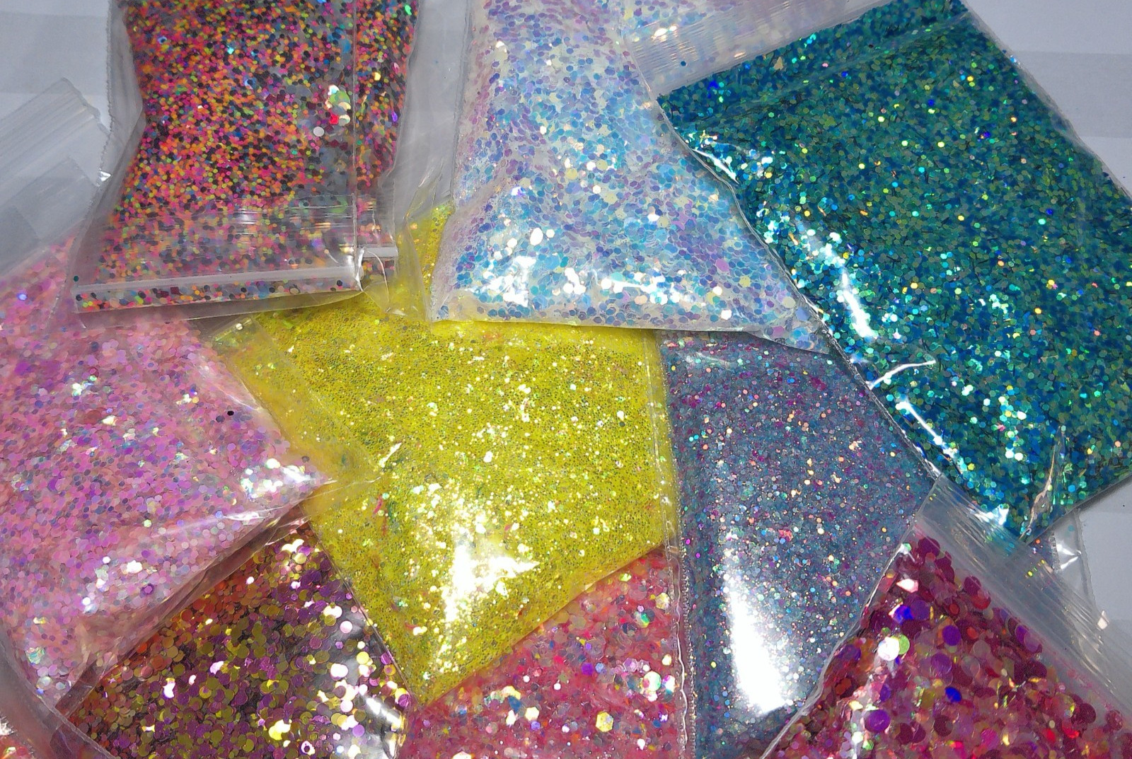 15 bags Glitter mixes for nail art Bundle