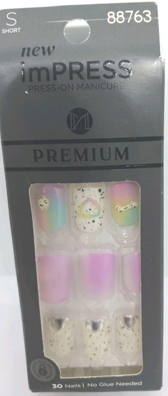 Kiss impress gel nail SET No Glue Mani 30 Nails short length new sweet life