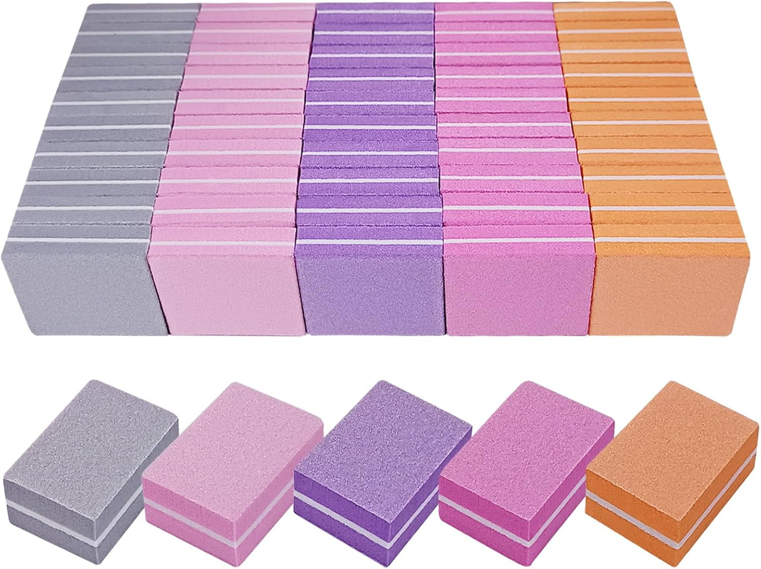 Nail Buffers (50 Pack), Mini Buffer Block Nail File for Acrylic Nails and Natura