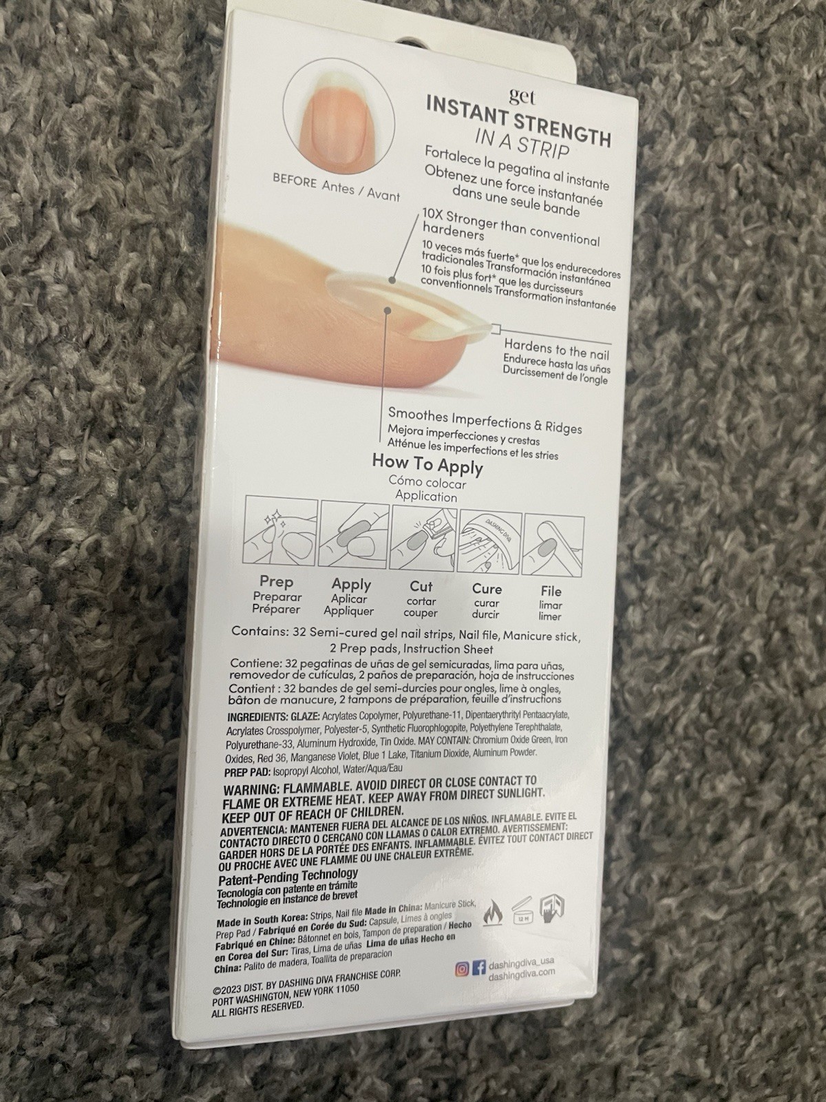 Dashing Diva Glaze Strong Clear Semi Cured Gel Nail Strips Transparent Crystal