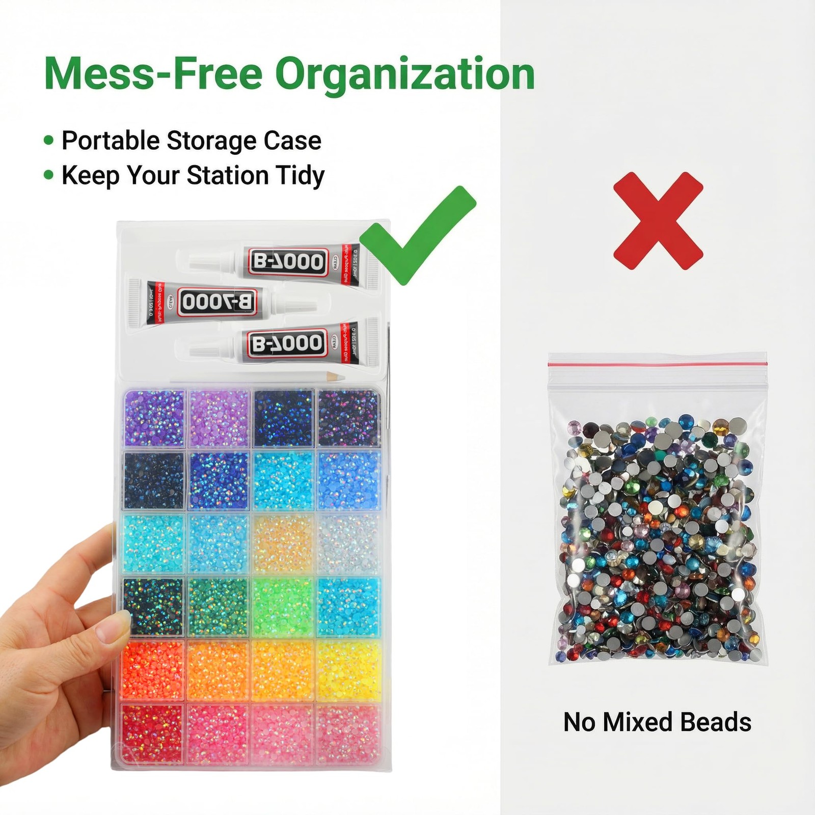 33000Pcs Rhinestones for Bedazzling, 3mm Bedazzler Kit with Flatback Rhinestones