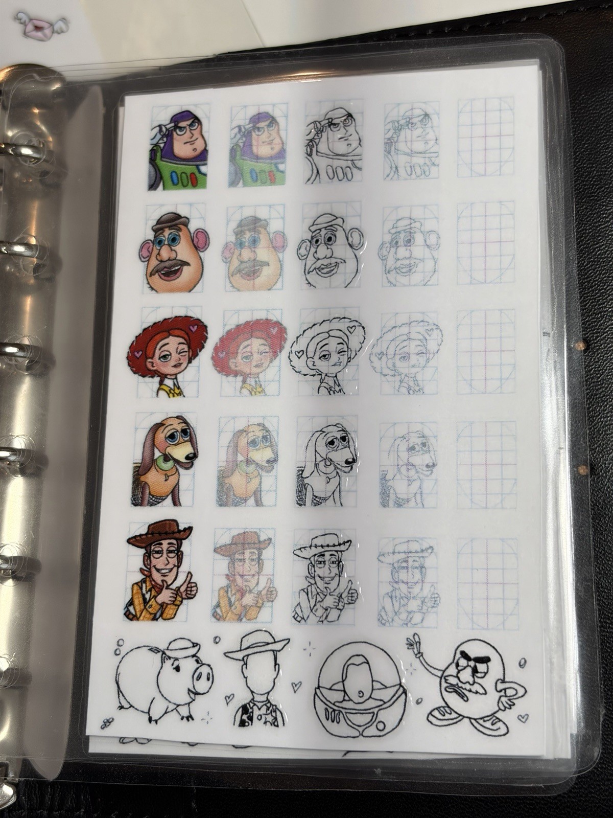Cartoon Character Nail Art Sticker Book-20 Laminated Pages, Pro Brush & Glue Set