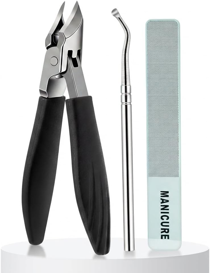 Nail Clippers Set for Seniors Thick Toenails, Ingrown 30° Slanted Eagle-Beak
