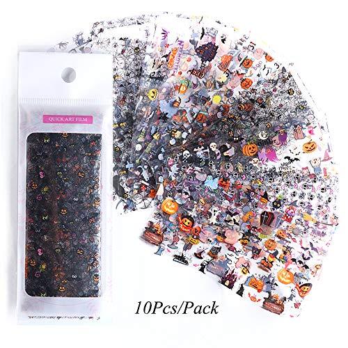 Halloween Nail Foil Set Fall Nail Decals Day of The Dead Nail Art Stickers