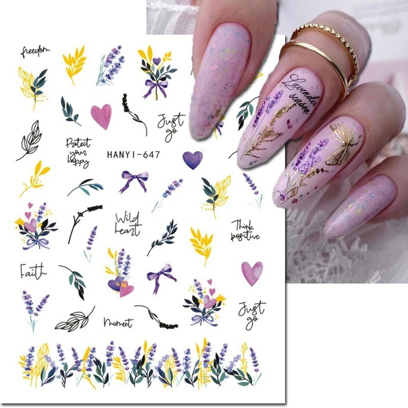 5D Embossed Floral Nail Art Stickers — Decals for Manicure Decoration
