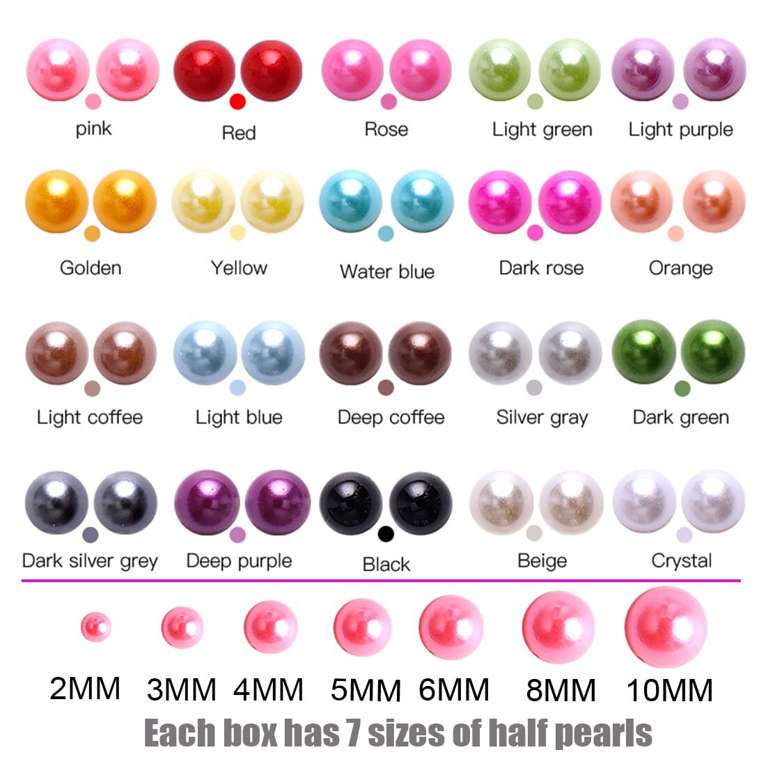 5800 Flat Back Half Round Pearls for Home DIY Nail Art Face Makeup Crafts