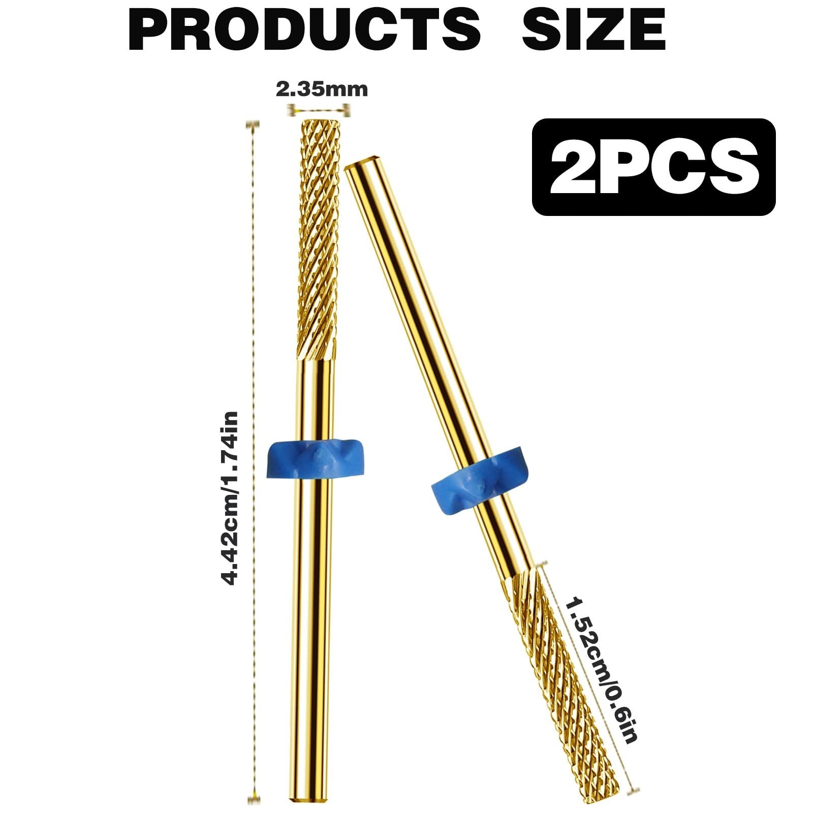 2Pcs Nail Drill Bits, Carbide Drill Bits Remover Cuticle Bit for Nail Drill C…