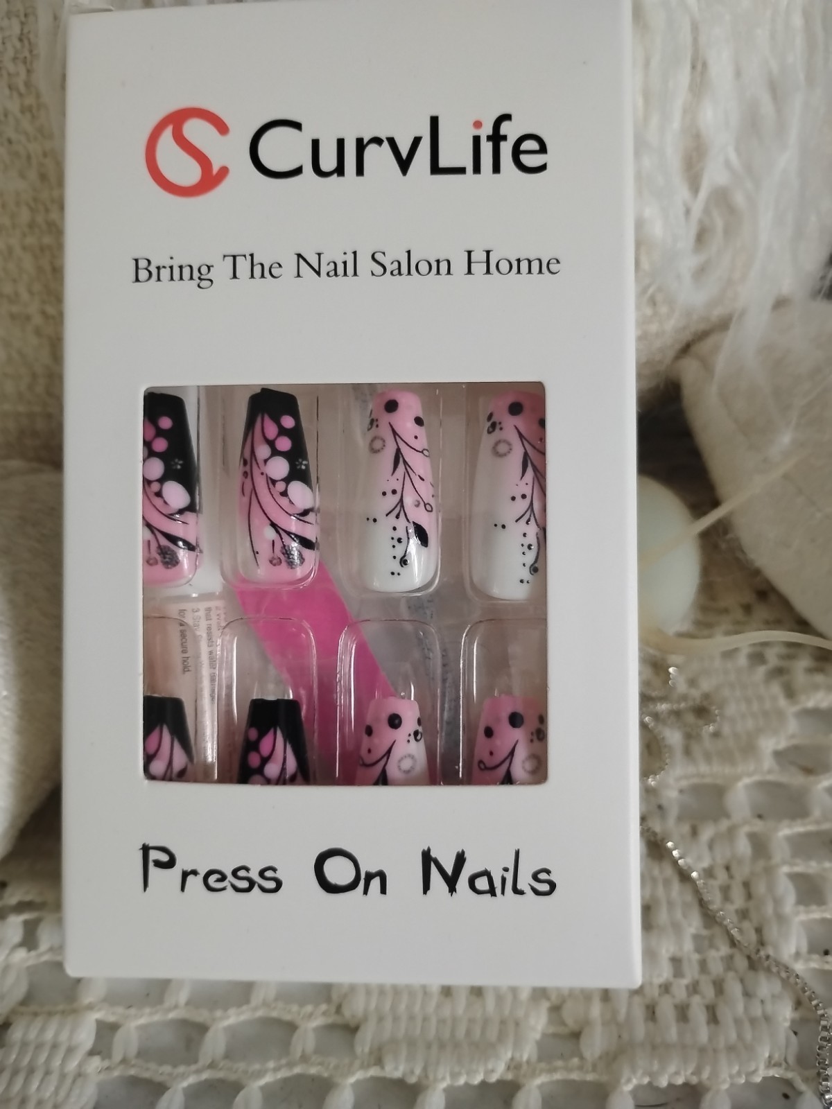 Curvlife Press On 24 Count Nails Purple Designer Nails