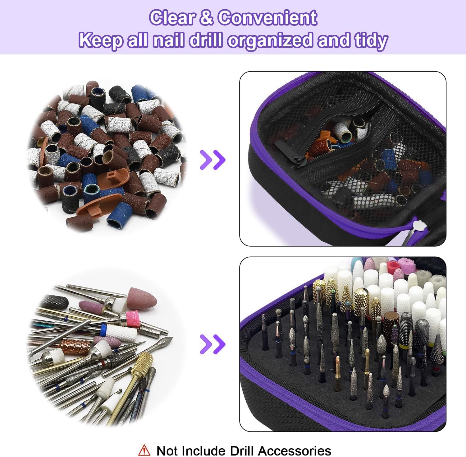 81 Holes Nail Drill Bit Holder, Dustproof Portable Organizer Stora Bag