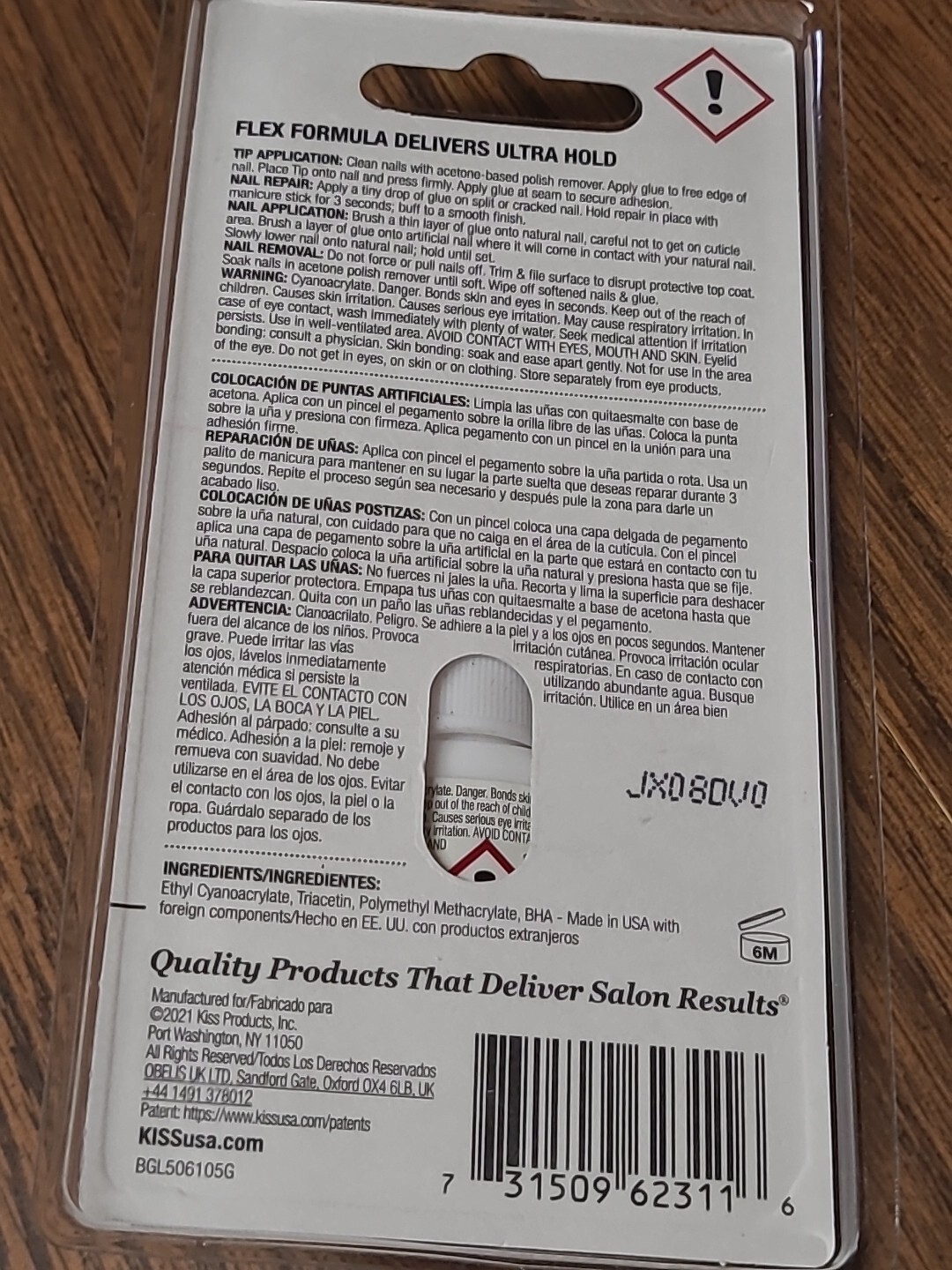 KISS Powerflex Brush On Nail Glue, 0.17 oz