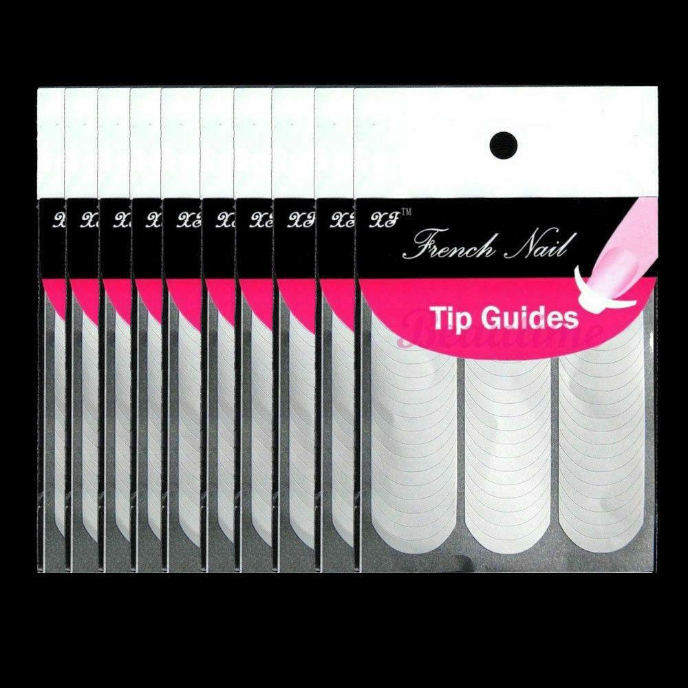 1 Pack French Manicure Nail Art Tip Guide Sticker Stencil Round Form Decoration