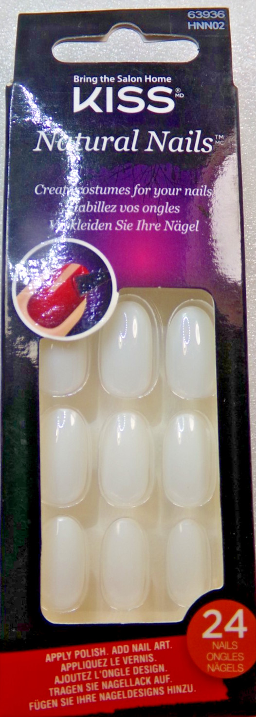 KISS NAILS Unpainted Medium Active Oval GLUE ON 24 Full Cover