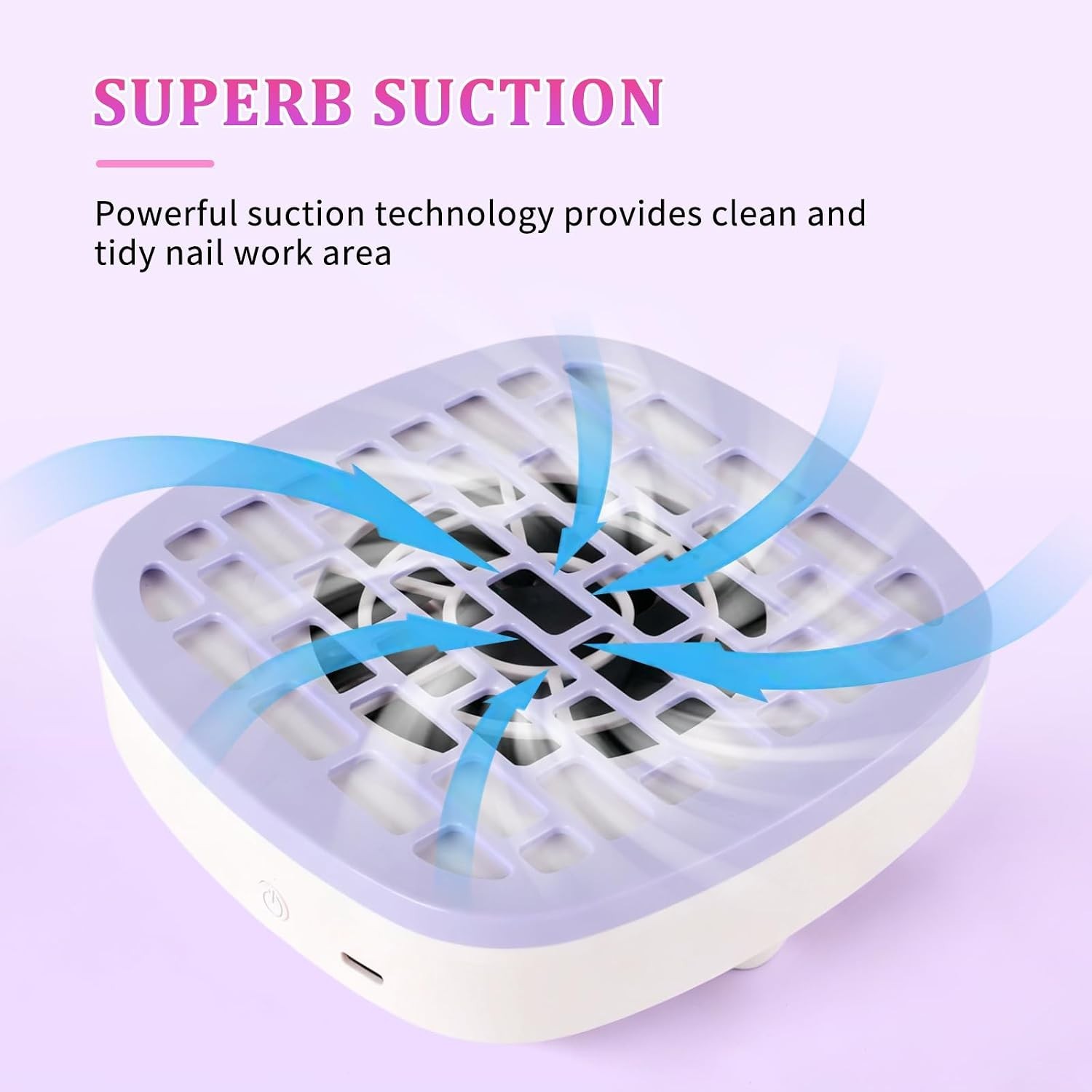 Portable Nail Dust Collector with Powerful Suction and 10 Filter Pads Included