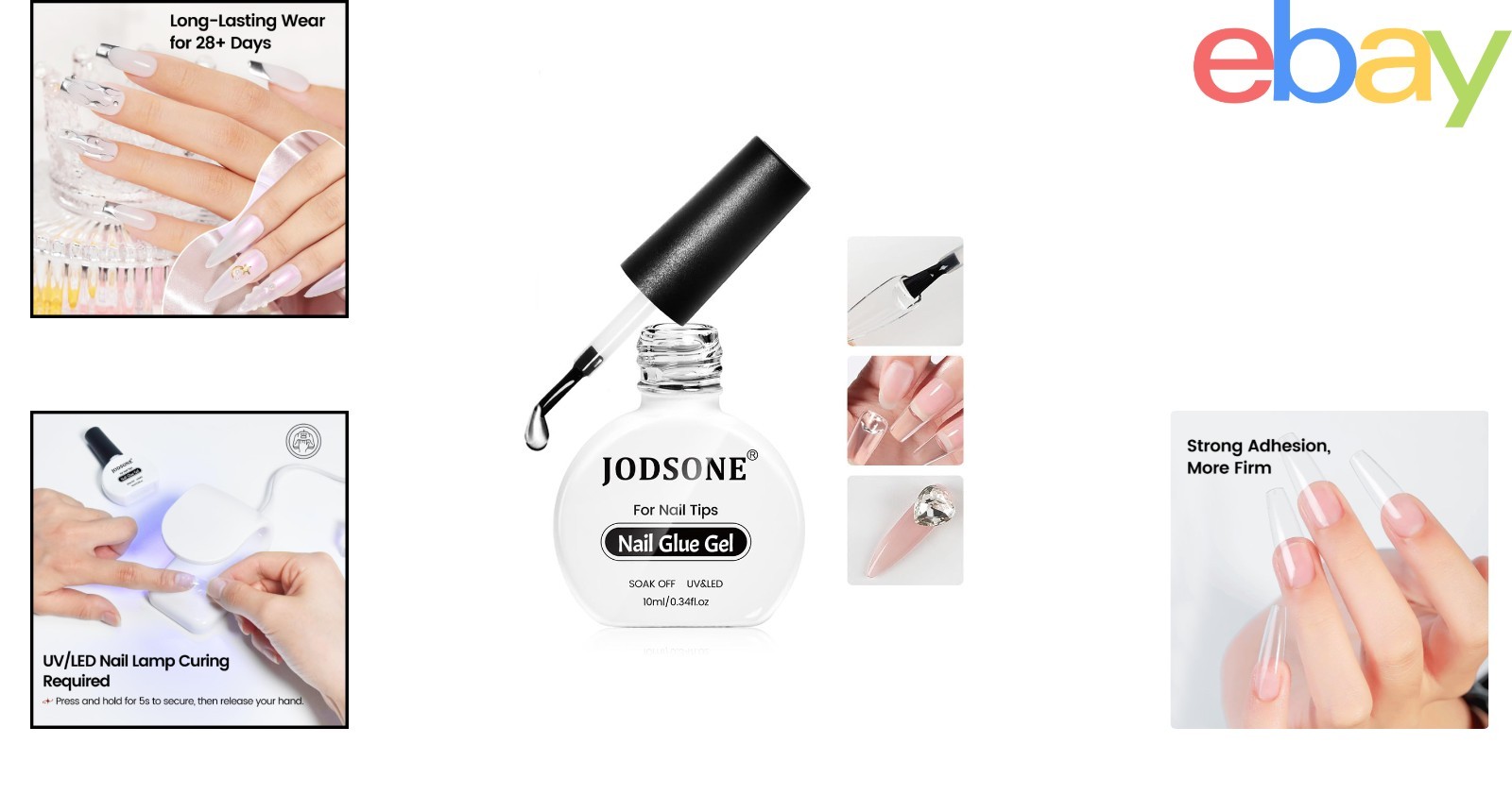 10ml Strong Gel Nail Glue for Tips and Press-On Nails, Long Lasting Adhesive