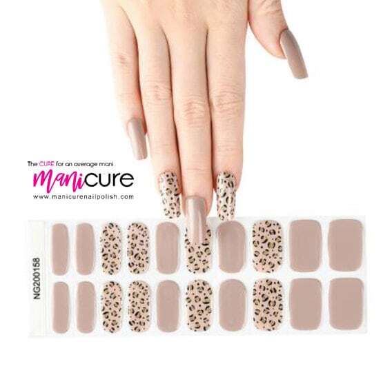 Semi Cured Gel Leopard Neutral, ManiCURE Real Nail Polish Strips
