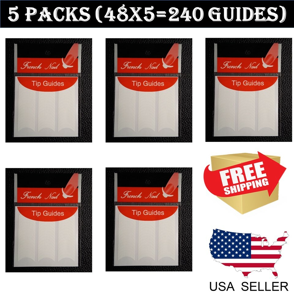 240 pcs New French Manicure Nail Art Tips Form Guide Sticker Polish DIY Stencil