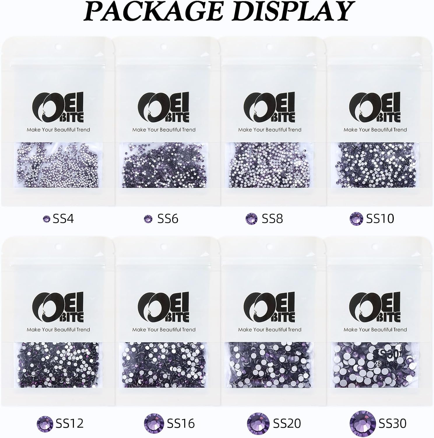 Tanzanite Flatback Rhinestones, Glass Rhinestones for Nail Art and Craft, Glue F