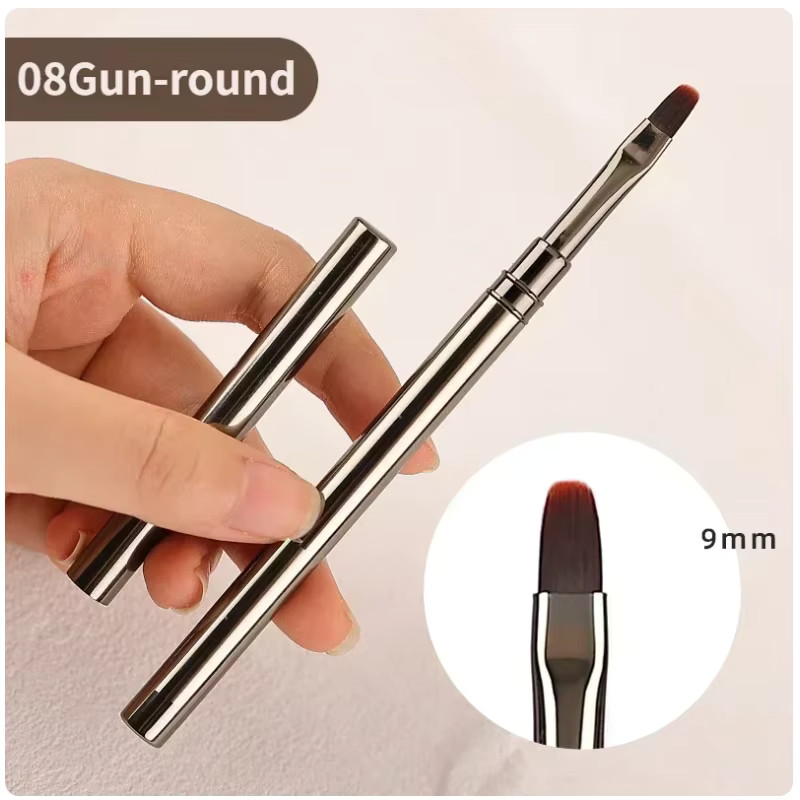 Gel Nail Art Brush Painting Drawing Liner Manicure Tool Nylon Bristles Metal