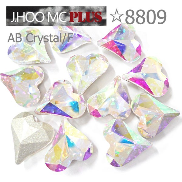 J.HOO Crystal 8809 Heart V-Cut Fancy Rhinestones 10x9mm Nail Art (4pcs)