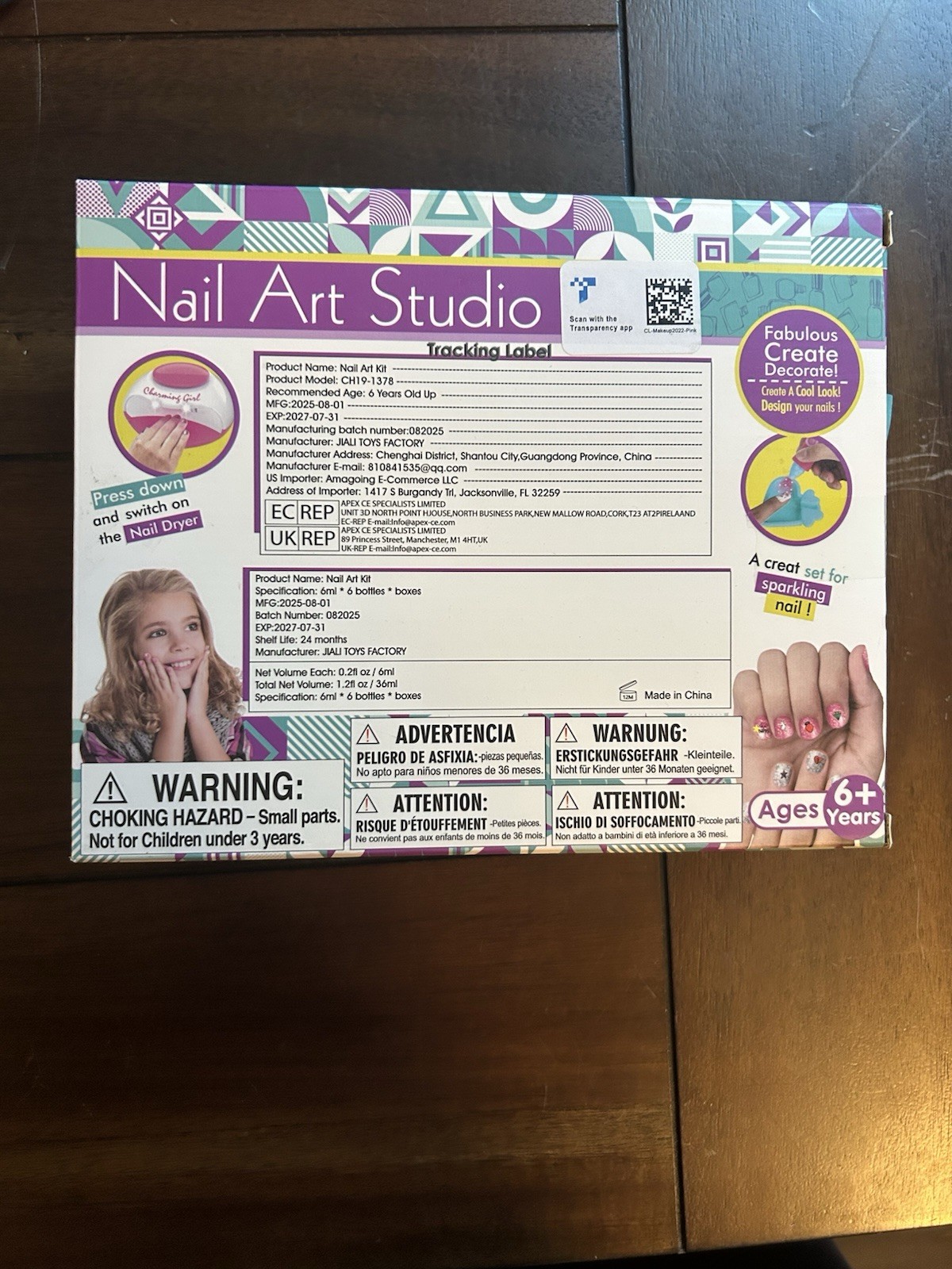 Nail Art Studio Girls Nail Polish Kit Ages 6+