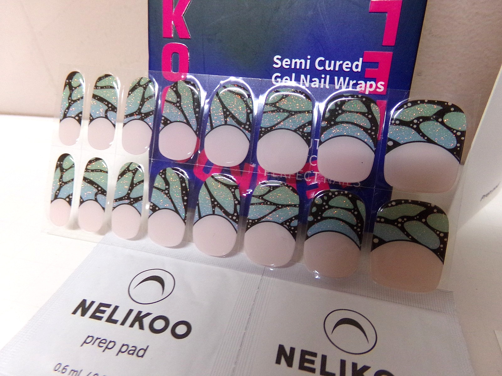20 Tips Nail Sticker Adhesive Full Cover Semi Cured Gel Wraps,File,Scissors+ 548