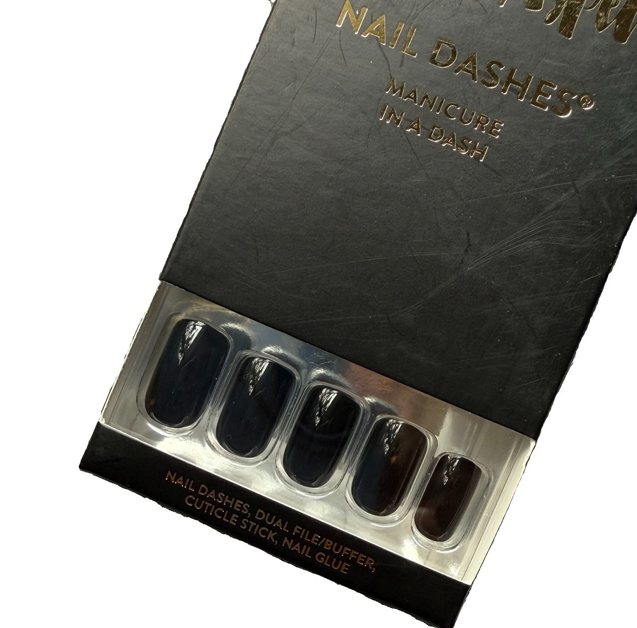 Red Aspen Press On Nail Dashes Anna’s Black Tie Affair Medium Square NIB